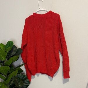 Vintage Weekends size large Red Knit relaxed fit Sweater